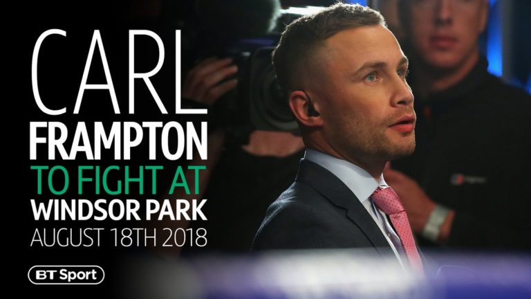Boxing: Carl Frampton to fight Luke Jackson at The Windsor Park on August 18