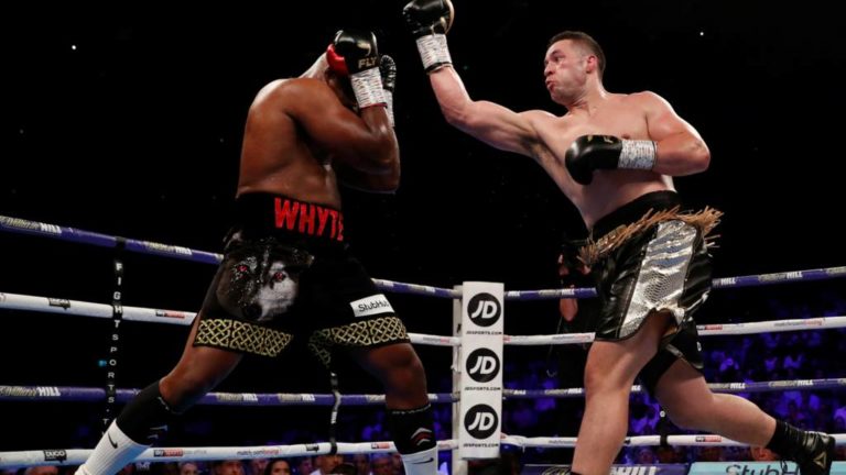 Boxing: Dillian Whyte drops Joseph Parker and gets a thrilling unanimous decision victory