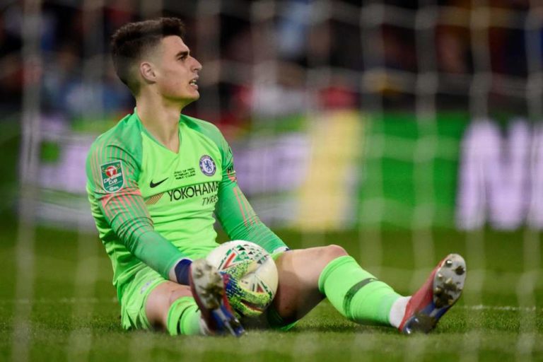 Watch: Kepa refuses to be subbed off as Sarri is left fuming