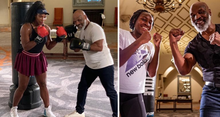 Watch: Mike Tyson trains tennis stars Serena Williams and Coco Gauff in boxing