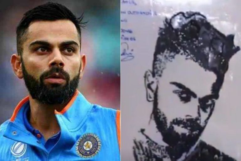 Fan constructs remarkable Virat Kohli potrait using old phone parts!