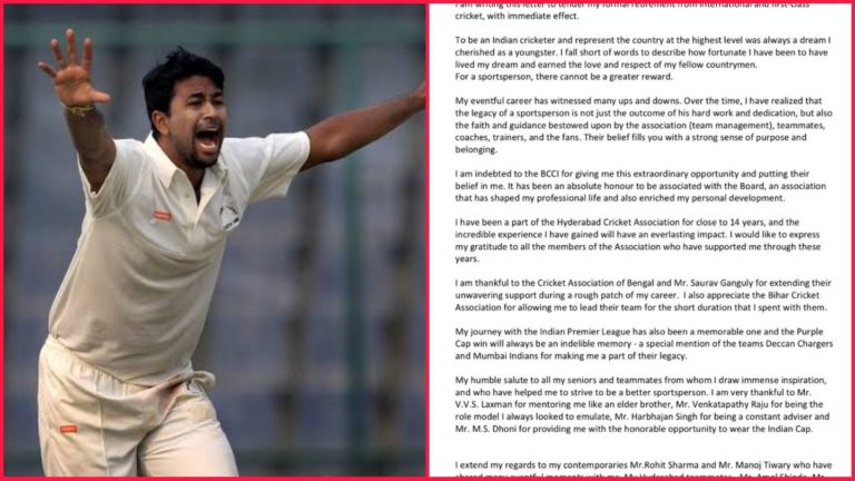 See the thoughtful retirement letter Pragyan Ojha penned after signing out from professional cricket