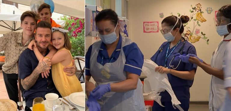 See the message David Beckham and family sent to healthcare workers who are battling Coronavirus