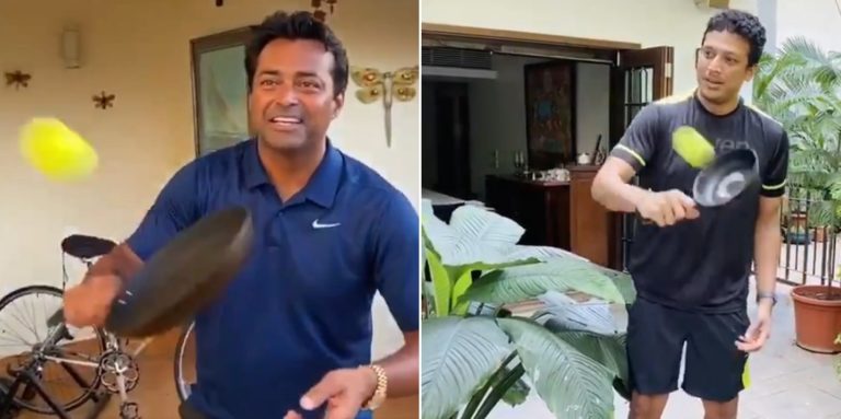 Watch the ‘frying pan challenge’ that Leander Paes and Mahesh Bhupathi attempted! Can you do it?