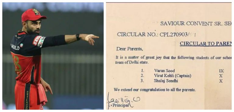18-year-old school letter from Virat Kohli’s childhood school makes the round in social media