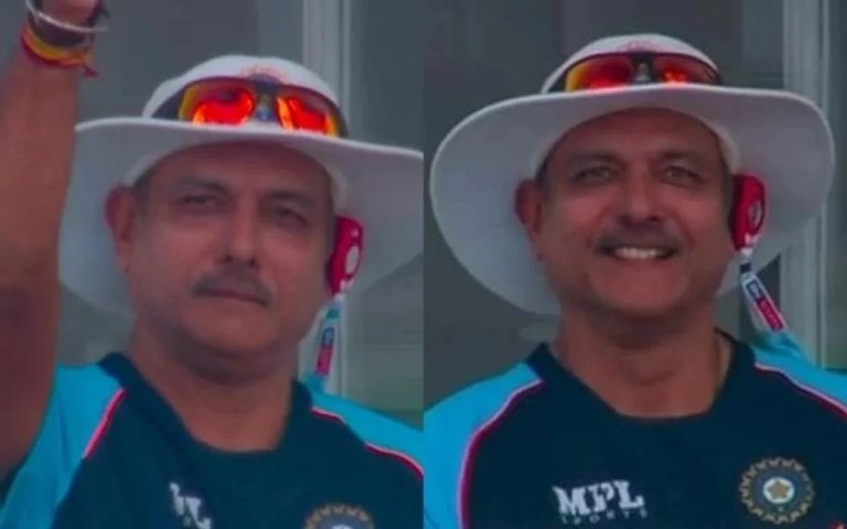 Ravi Shastri gives a “Thumbs up” to Dinesh Karthik for his stint as a commentator.