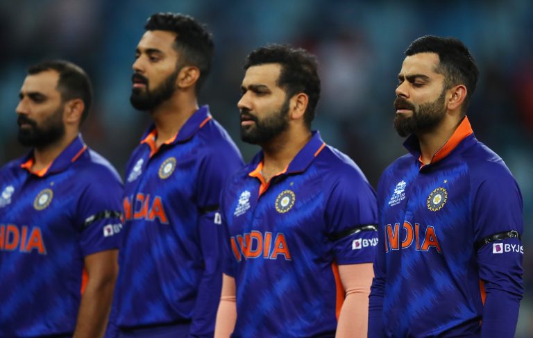 Team India wearing black armbands to honor Tarak Sinha