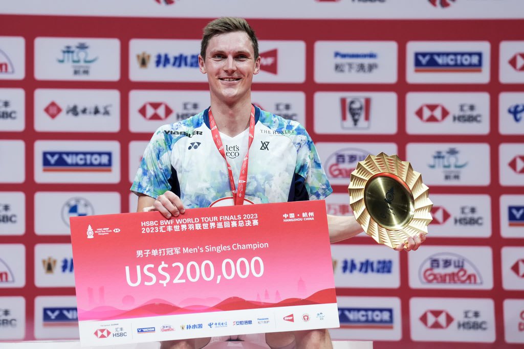 Viktor Axelsen after winning 2023 BWF World Tour Finals