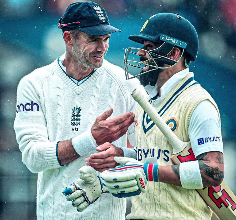 James Anderson and Virat Kohli
