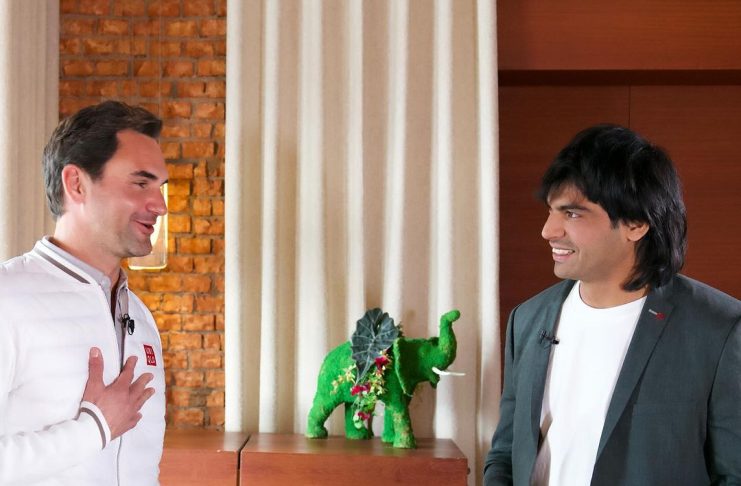 Neeraj Chopra nad Roger Federer