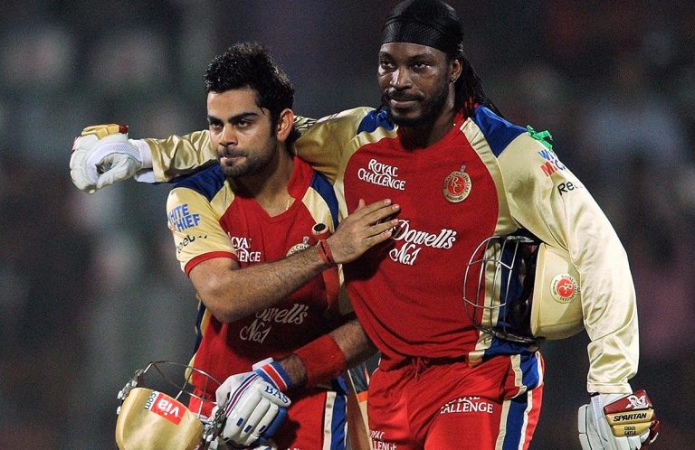 Chris Gayle and Virat Kohli