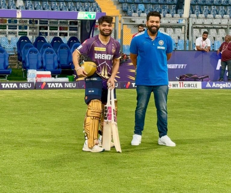 Rinku Singh with Rohit Sharma